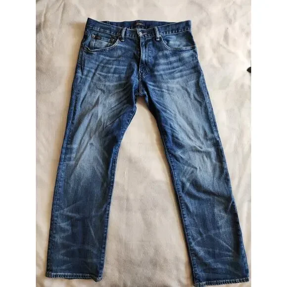 Polo Ralph Lauren Classic Fit Jeans 33x32 90s Vintage Style Denim Straight Leg - Picture 2 of 12